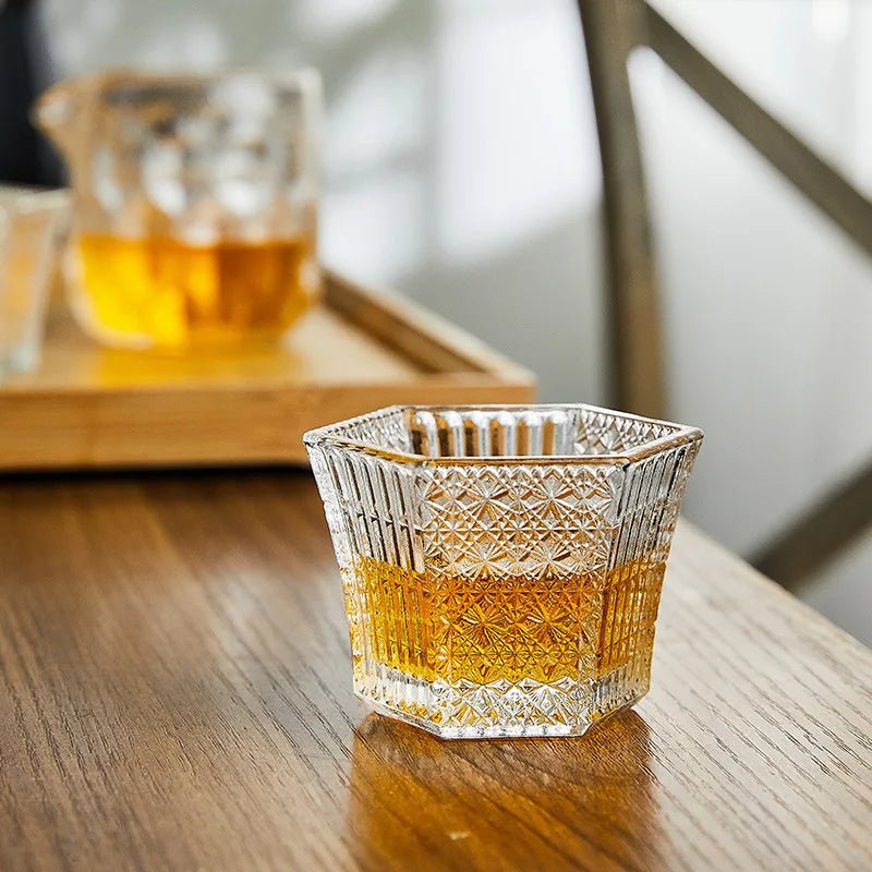 Hexagonal Cut Glass – Sake & Shot Glass - Tsumakeproduct_type#